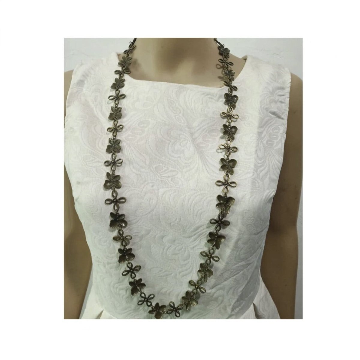1 Metre Alloy Chain Antique Bronze Necklace Charms 24mm Flower Pendants - - Asia Sell
