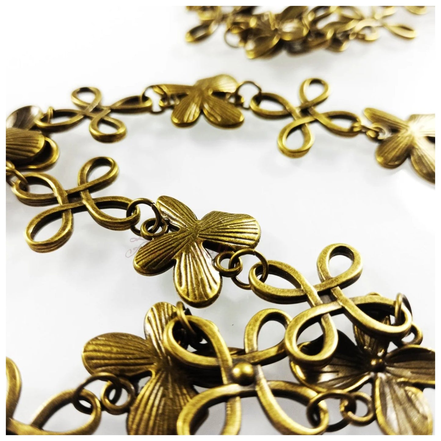 1 Metre Alloy Chain Antique Bronze Necklace Charms 24mm Flower Pendants - - Asia Sell