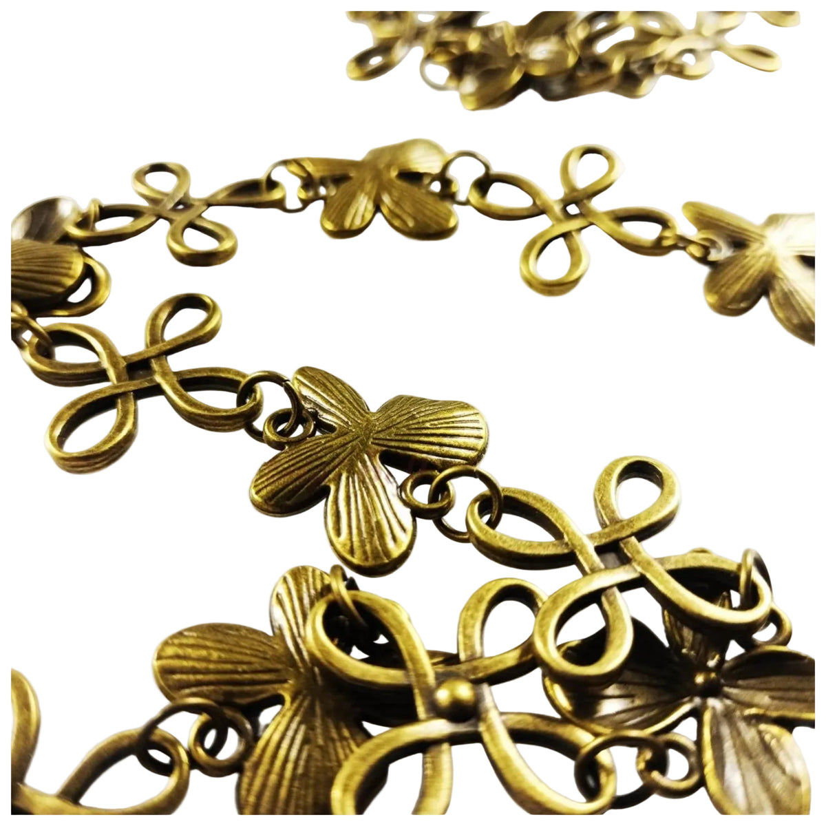 1 Metre Alloy Chain Antique Bronze Necklace Charms 24mm Flower Pendants - - Asia Sell