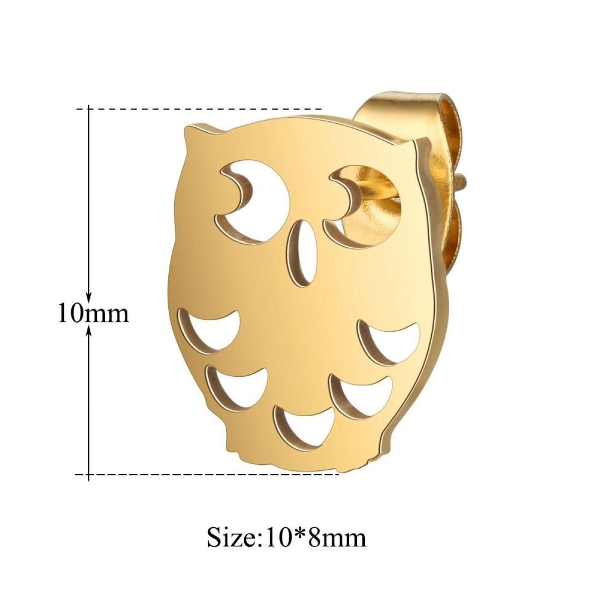 1 Pair 316L Gold Silver Colour Stainless Steel SS Night Owl Humming Bird Swallow Stud Earring Jewellery Gift - Feather - Gold - Asia Sell