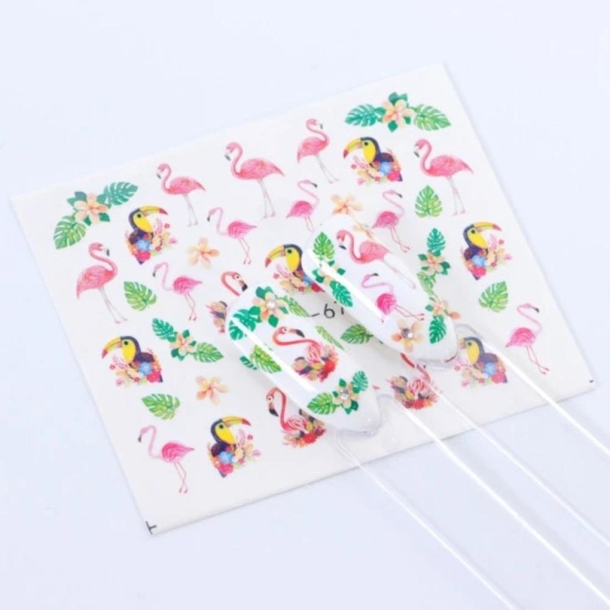 1 Sheet Nail Water Transfer Sticker Cartoon Flamingo Cute Animal Designs Nail Art Slider Manicure - STZ672 - Asia Sell
