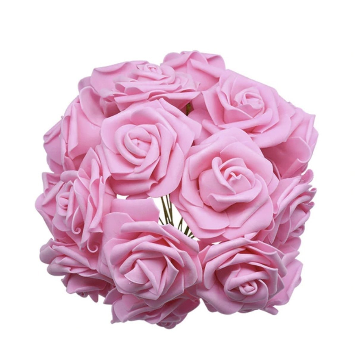 10-100pcs 8cm Artificial Flowers Foam Rose Fake Bride Bouquet Wedding - 10 - Pink - Asia Sell