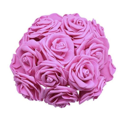 10-100pcs 8cm Artificial Flowers Foam Rose Fake Bride Bouquet Wedding - 10 - Rose Red - Asia Sell