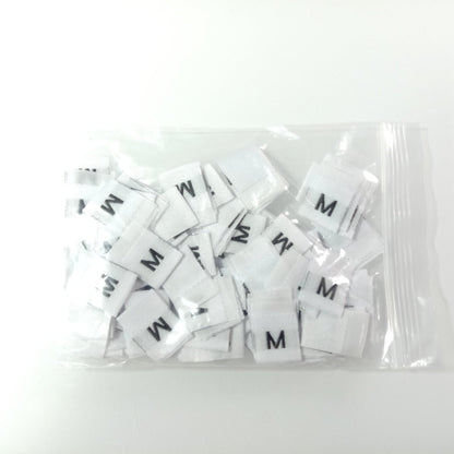 10-100pcs Clothing Size Label Tags XS S M L XL 2XL 3XL 4XL Black Text White Garment Clothes T Shirt Dress Fabric - M White - - Asia Sell