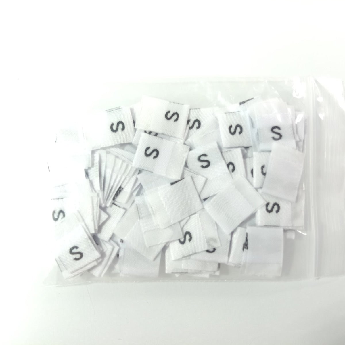 100pcs Clothing Size Label Tags XS S M L XL 2XL 3XL 4XL Black Text White Garment Clothes T Shirt Dress Fabric - S white - Asia Sell