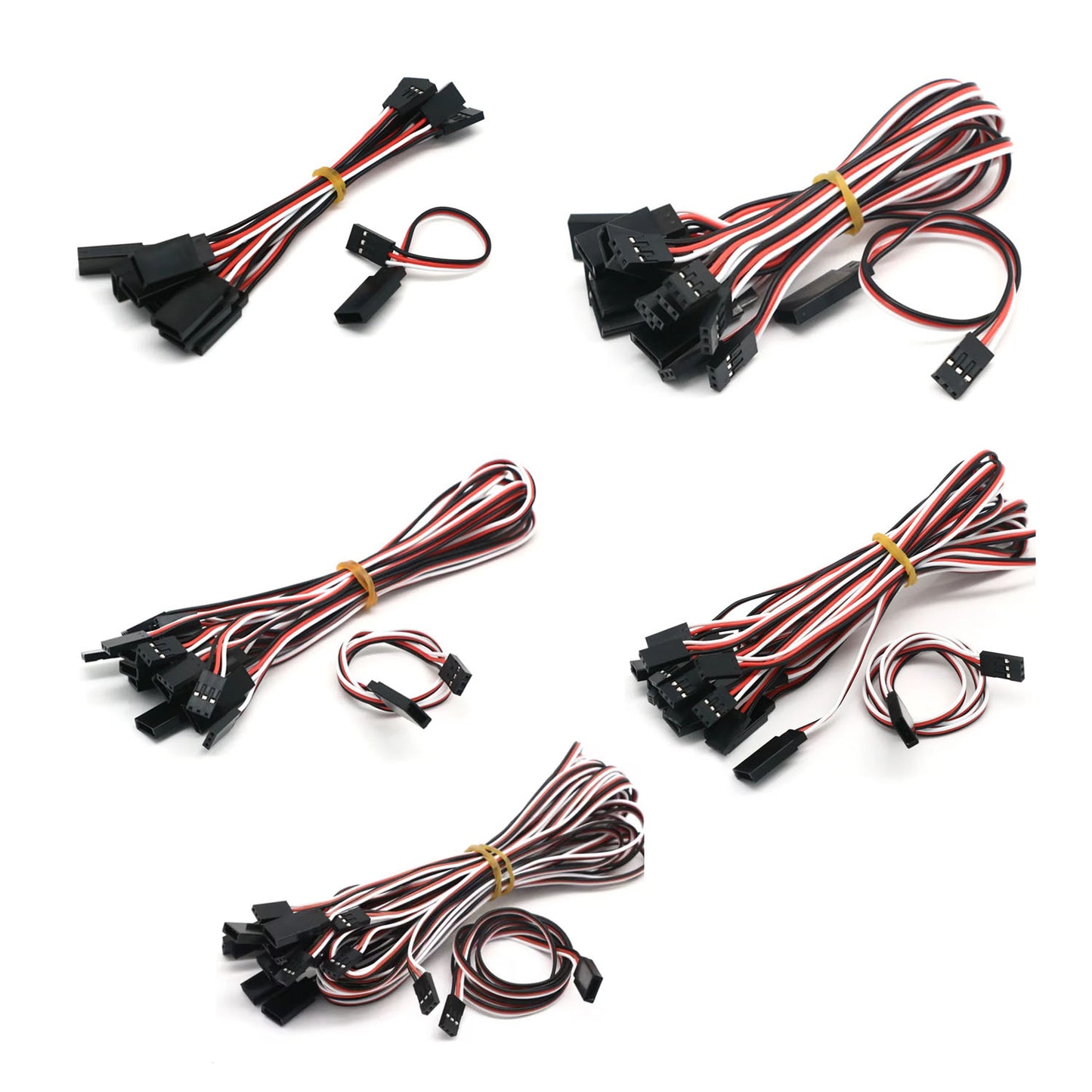 10-100pcs 10cm-100cm Male Female Quadcopter Extension Servo Cables 100mm-1000mm