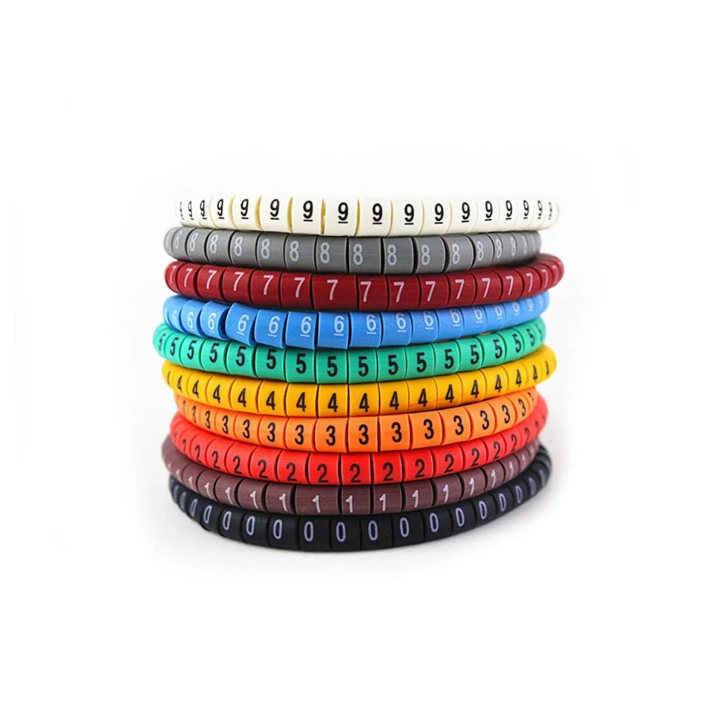10-40pcs EC-0 EC-1 EC-2 Individual Numbers 0 to 9 Coloured Cable Tags Markers - 10 - EC-0 - 0 Asia Sell
