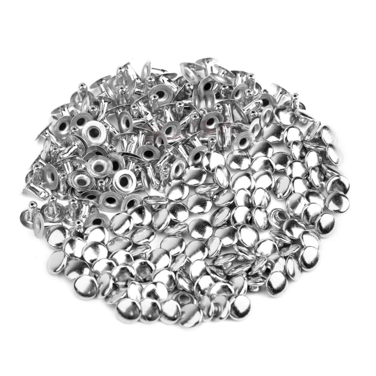 10-500 Sets 3-7mm Round Silver Metal Rivets DIY Clothes Shoes Eyelets DIY Leather Craft Clothing - 10 Pairs 3mm Silver - Asia Sell
