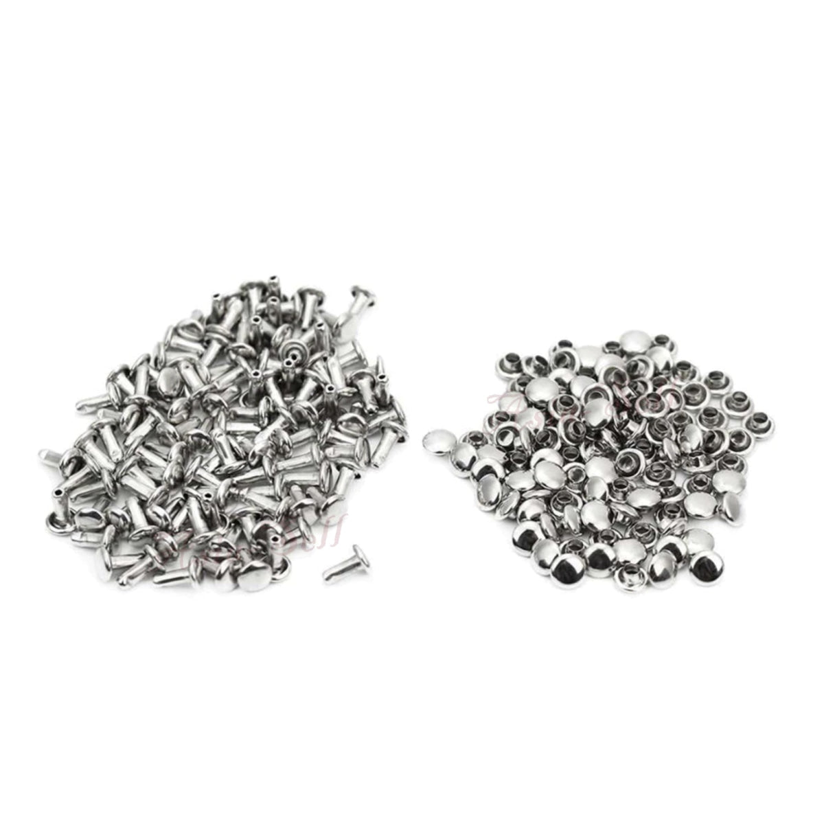 10-500 Sets 3-7mm Round Silver Metal Rivets DIY Clothes Shoes Eyelets DIY Leather Craft Clothing - 10 Pairs 3mm Silver - Asia Sell