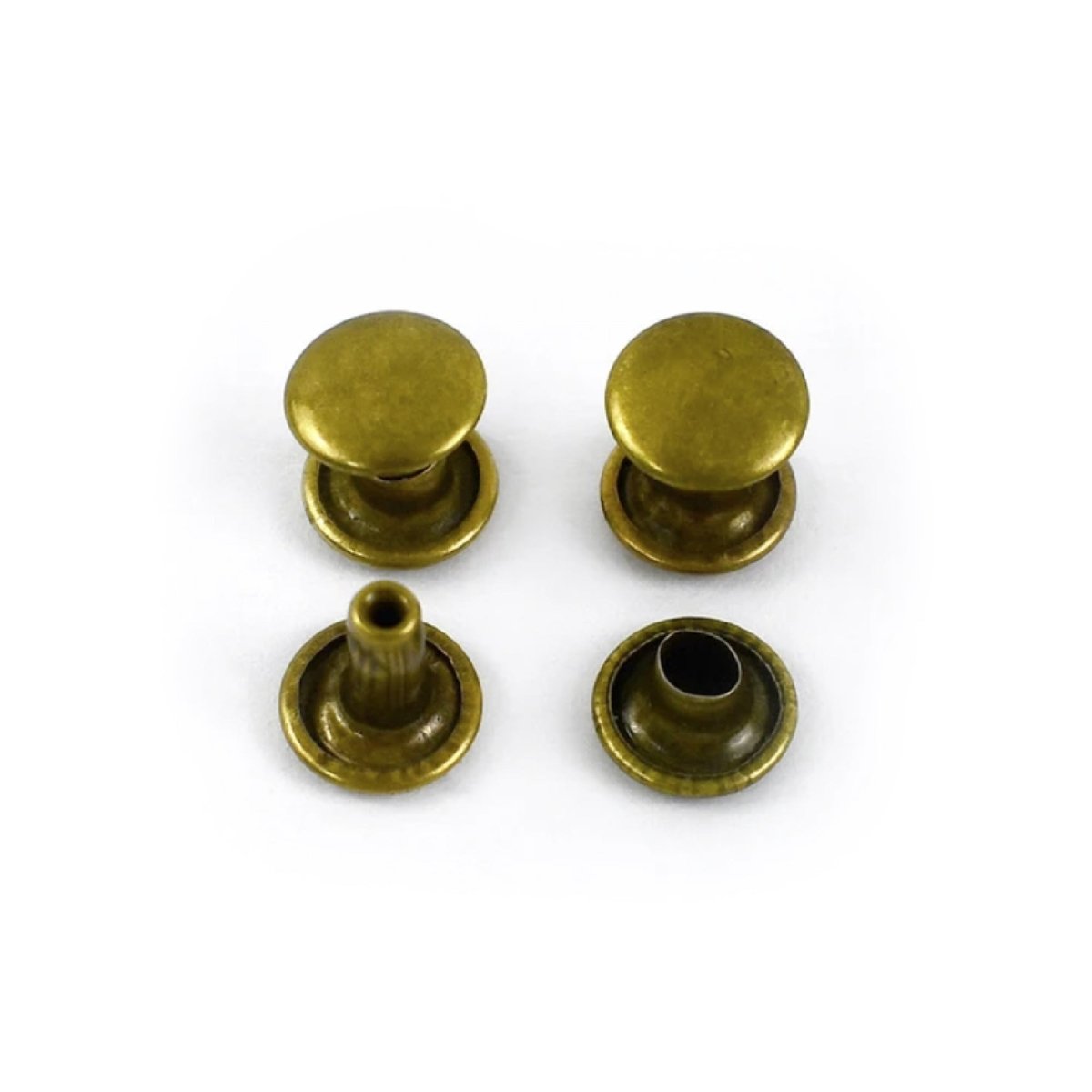 10-500 Sets 3-7mm Round Silver Metal Rivets DIY Clothes Shoes Eyelets DIY Leather Craft Clothing - 10 Pairs 7mm Bronze - Asia Sell