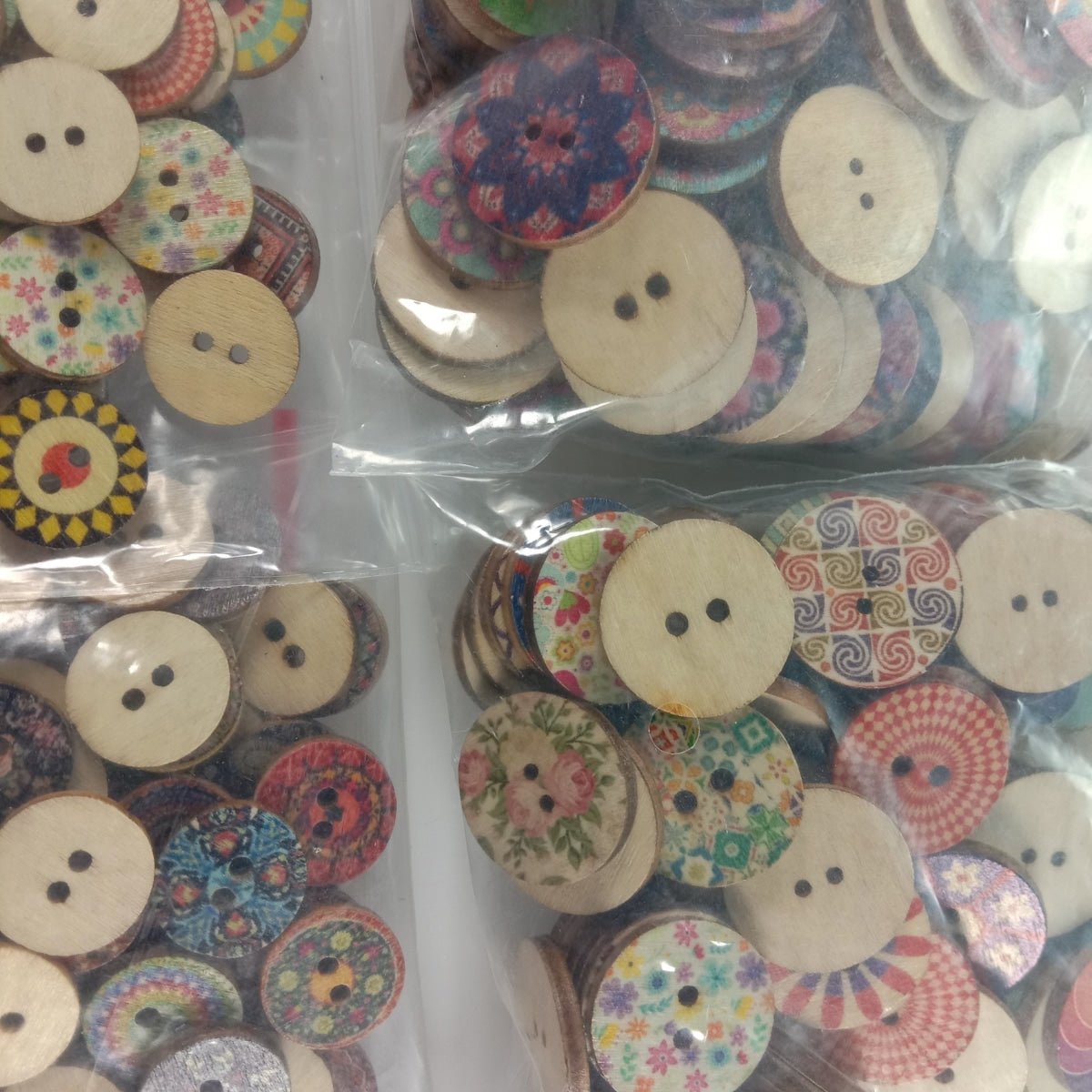 100-500pcs 15-20mm Retro Wooden Buttons for Handmade Clothes Crafts Scrapbooking - 100pcs 20mm - Asia Sell
