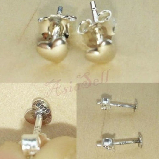 100% 925 Sterling SILVER Small Plain Hearts Stud Earrings Earring Fine Jewellery - Asia Sell