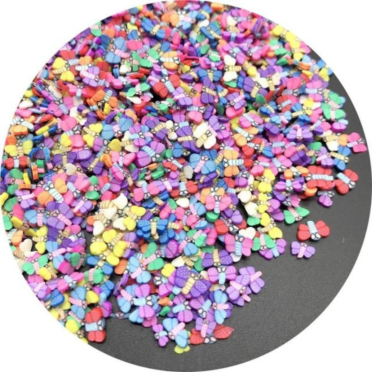 1000pcs 3-6mm Mixed Fruit Animal Clay Beads Decoration Crafts Scrapbook Nail Art - Butterflies - Asia Sell