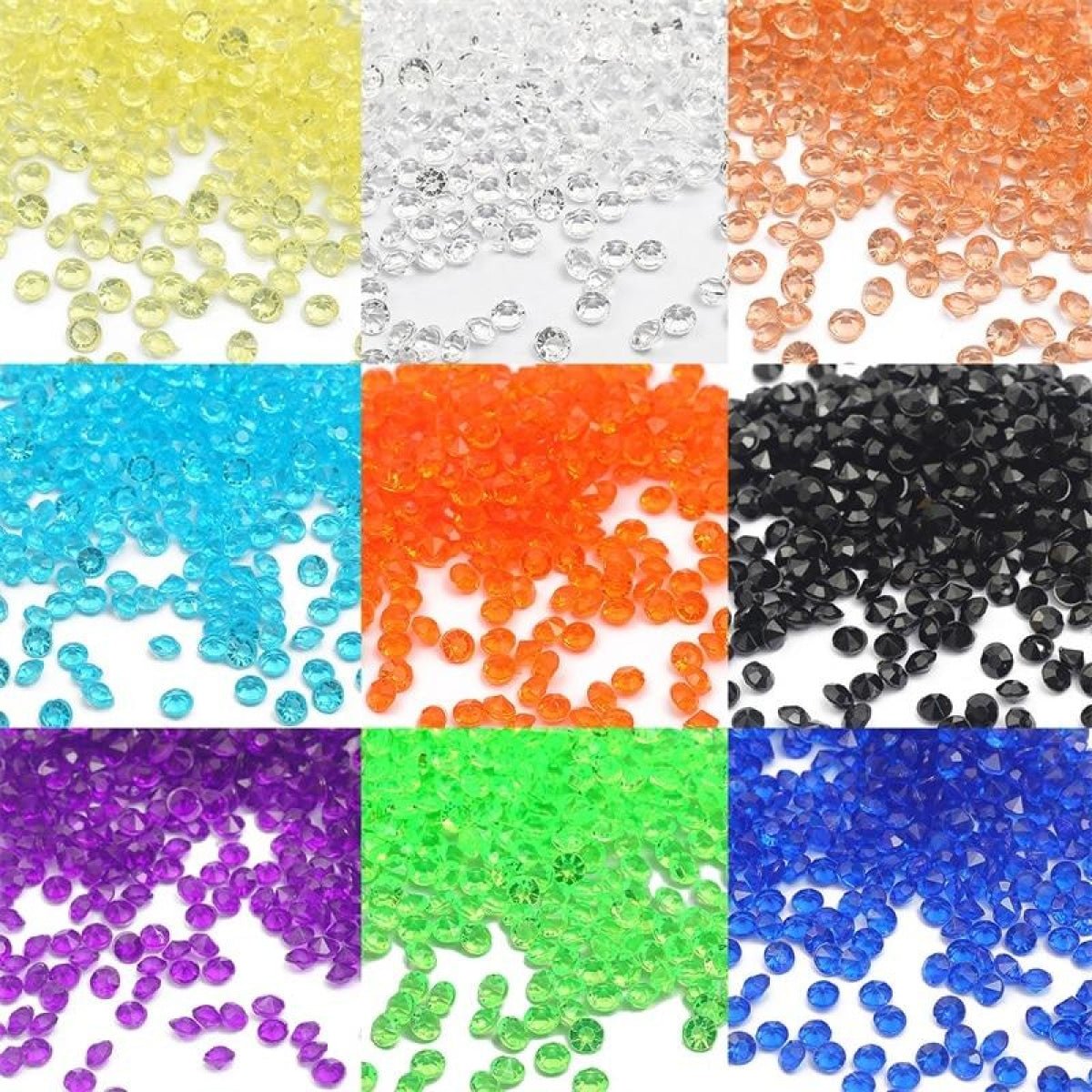 1000pcs 4.2mm Acrylic Diamond Crystal Bling Transparent For Wedding Party Decoration Table Scatter Bead - black - 4.2mm - Asia Sell