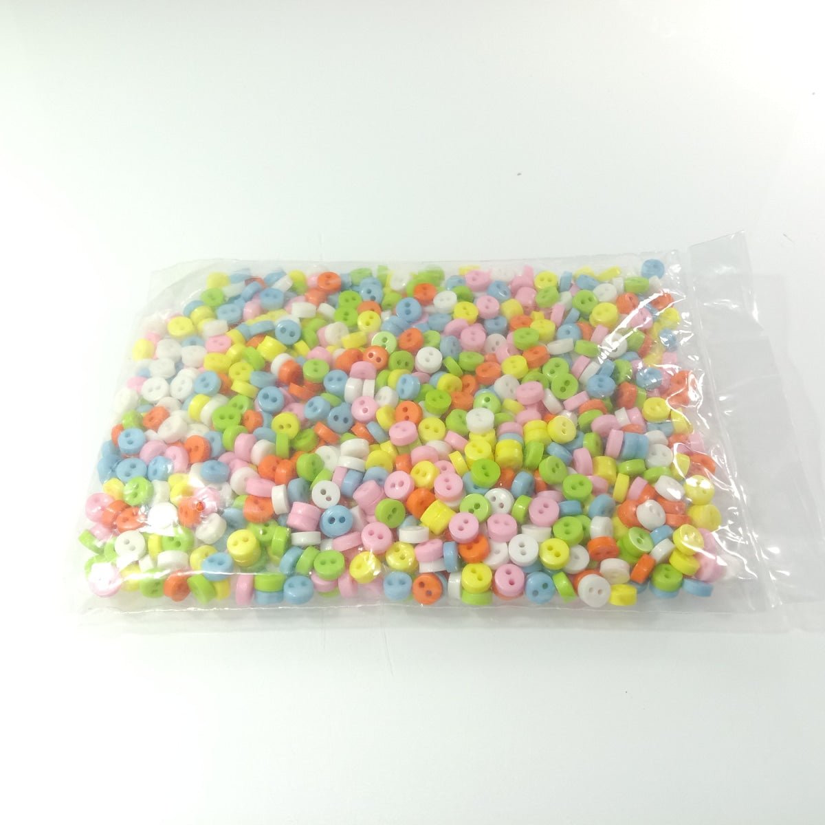 1000pcs 6mm Mixed Colour 2-Hole Resin Mini Buttons Sewing Round Doll Crafts - - Asia Sell
