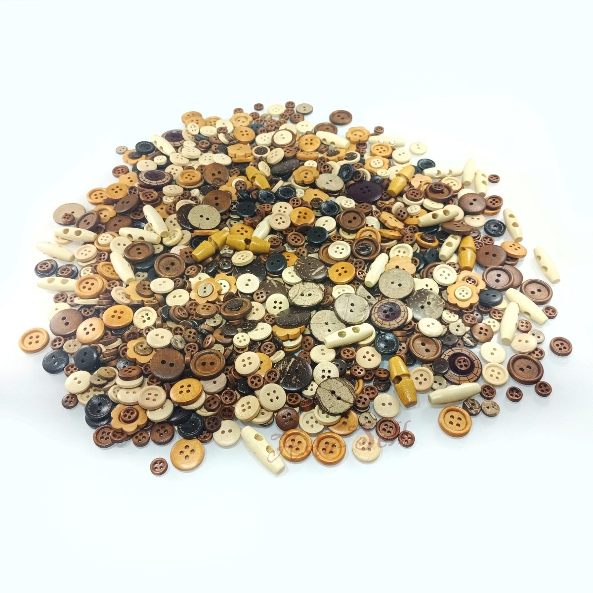 1000pcs Button Clothing Buttons Wood or Resin Scrapbooking Crafts Mixed Sets - Brown 6-30mm - Asia Sell