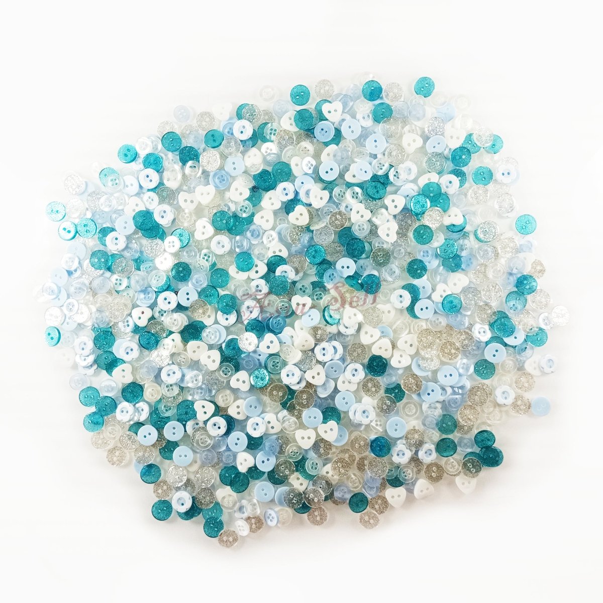 1000pcs Button Clothing Buttons Wood or Resin Scrapbooking Crafts Mixed Sets - Heart Flower Blue 11-13mm - Asia Sell