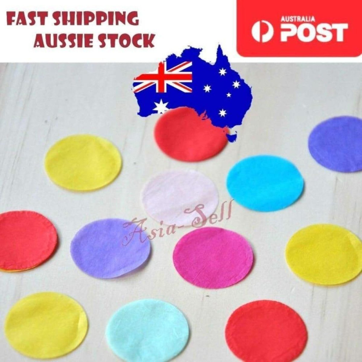 1000pcs Confetti Circles Paper Wedding Valentines 25mm Multicolour Pink Green Red - - Asia Sell