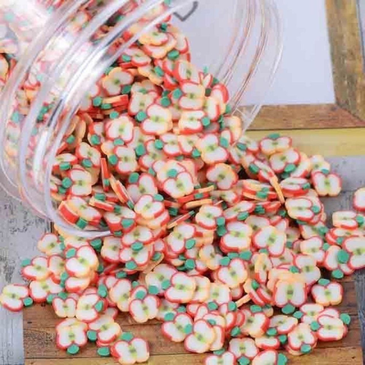 1000pcs Fruit Slice Nail Art Slices Charms 10g Decorations - Red apples - Asia Sell
