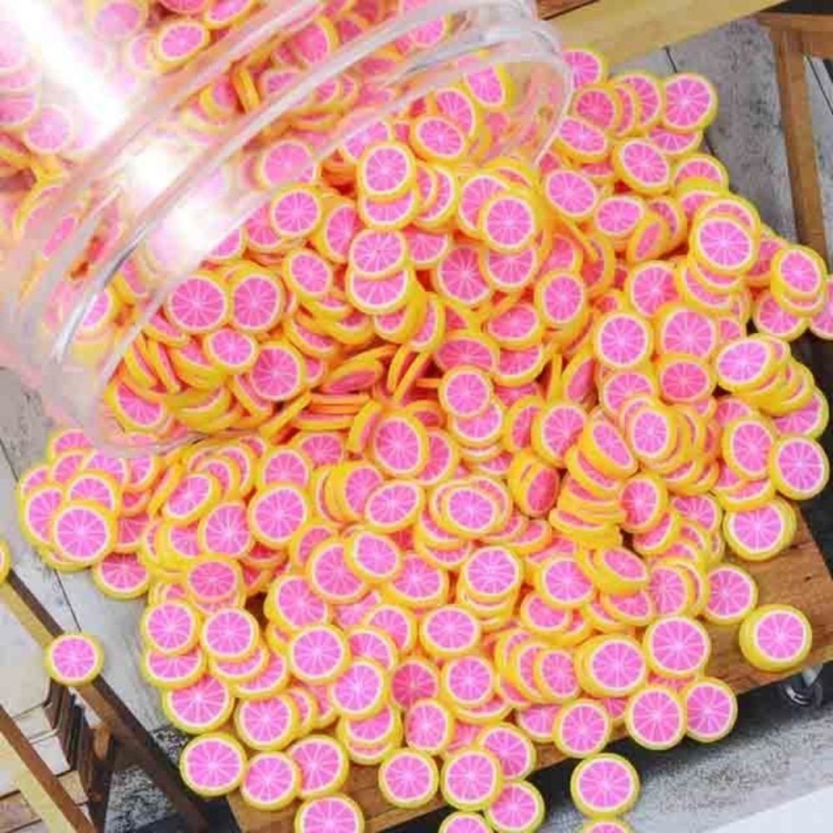 1000pcs Fruit Slice Nail Art Slices Charms 10g Decorations - Red oranges - Asia Sell