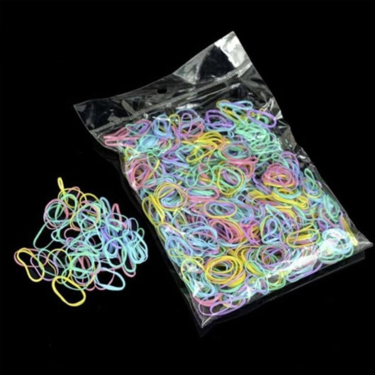 1000pcs Mini Ponytail Rubber Bands Elastic Hair Bands Mixed Colours Multicoloured - - Asia Sell