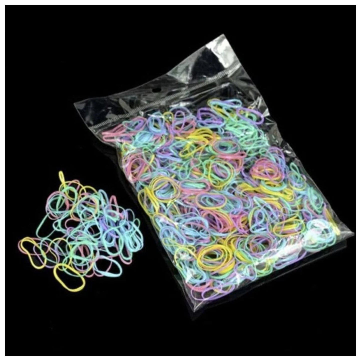 1000pcs Mini Ponytail Rubber Bands Elastic Hair Bands Mixed Colours Multicoloured - - Asia Sell