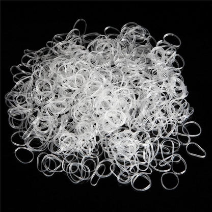 1000pcs Transparent / Black Rubber Bands Elastic Hair Bands - Black - - Asia Sell