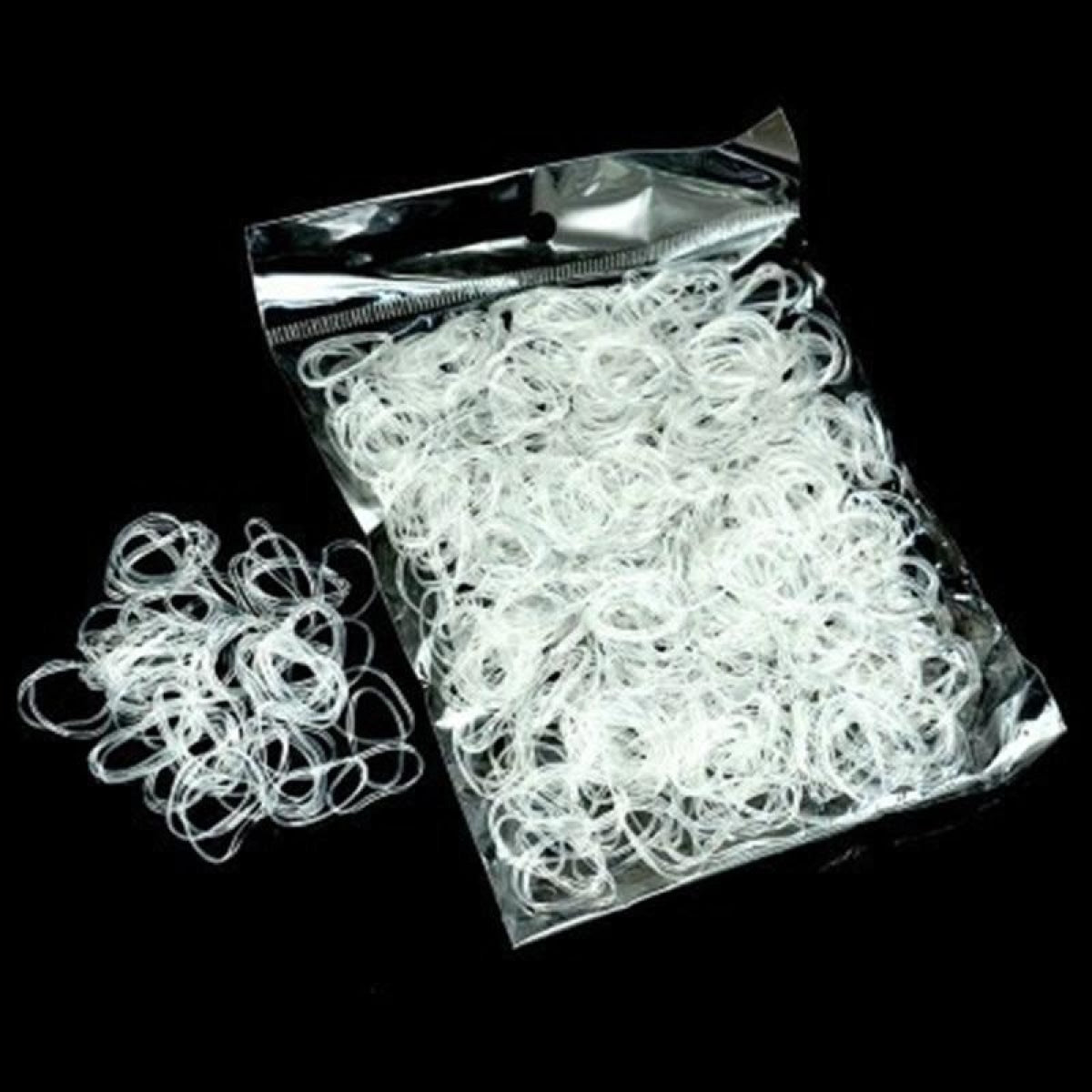1000pcs Transparent / Black Rubber Bands Elastic Hair Bands - Transparent - Asia Sell