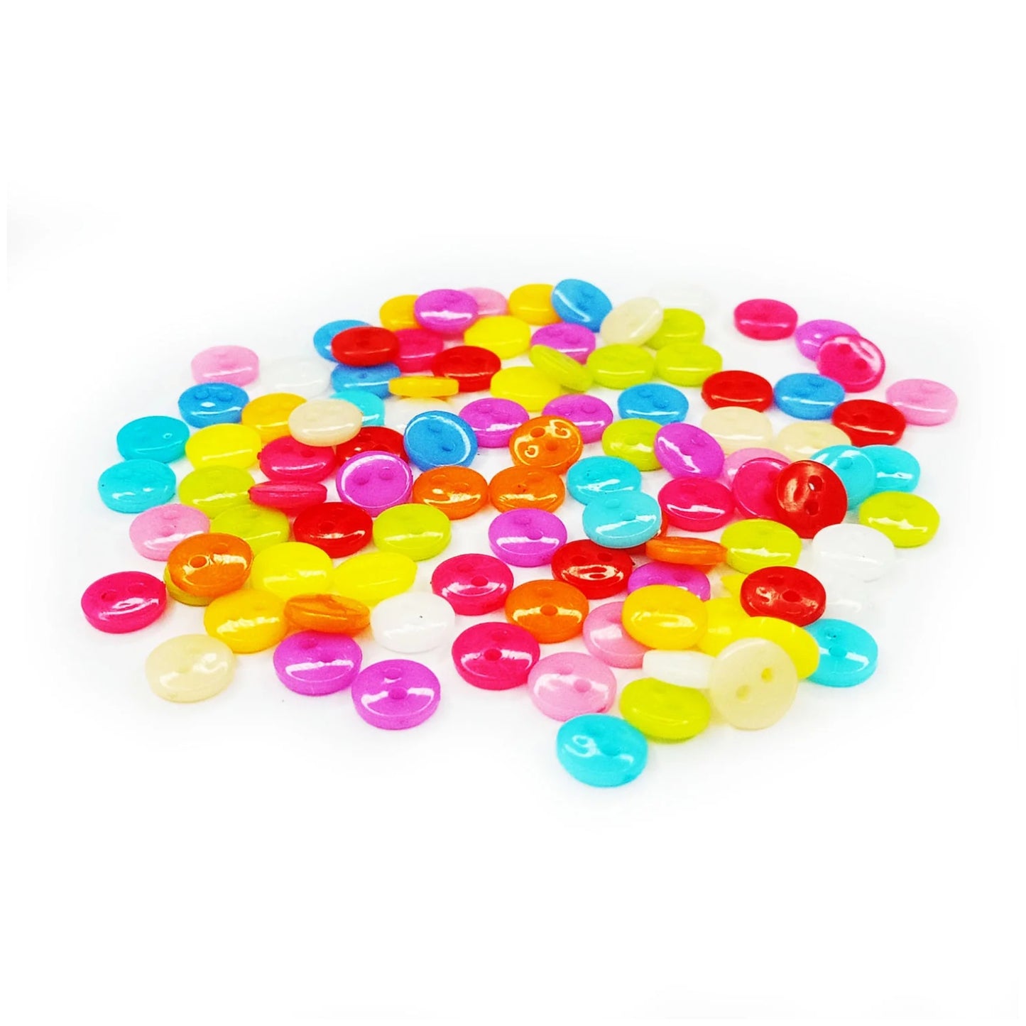 1000pcs 2 Hole Children's Baby's Clothing Buttons 7.5mm Round Colourful - Side Image | Asia Sell