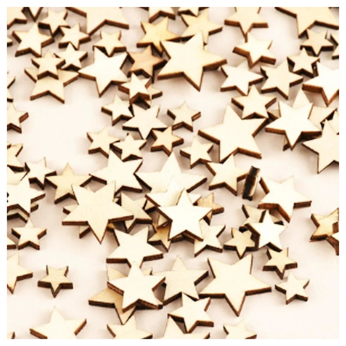 1000x Wooden Stars Small Confetti 10-20mm Wood Crafts Decorations - - Asia Sell