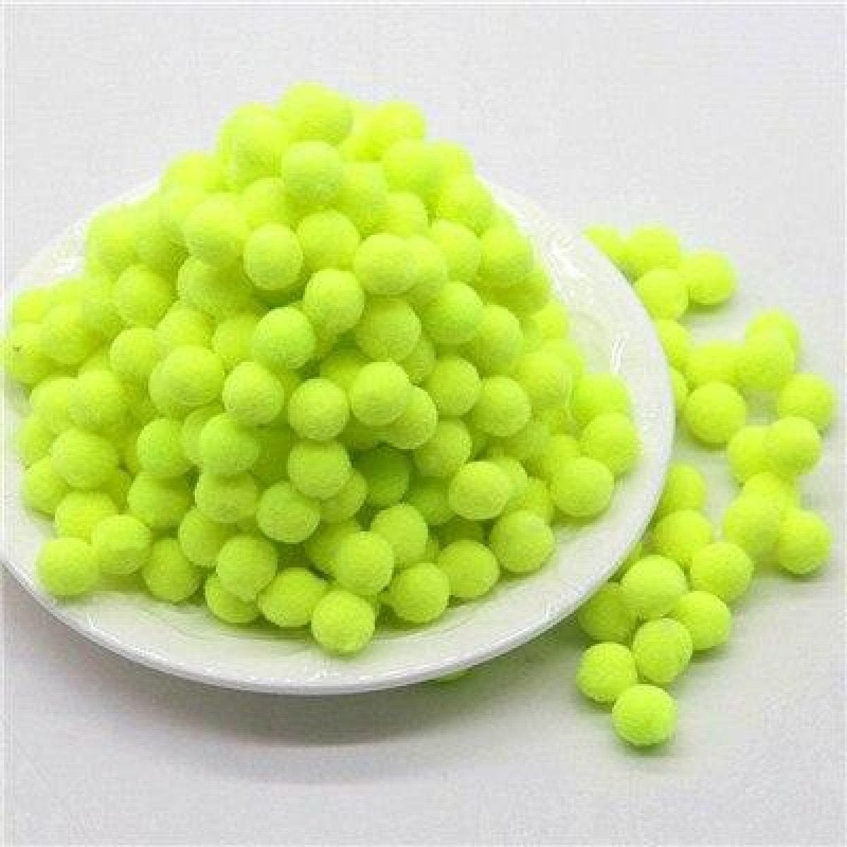 100g Pompoms 10mm Soft Fluffy Plush Balls Crafts Toys DIY Christmas Mixed - Yellow - Asia Sell