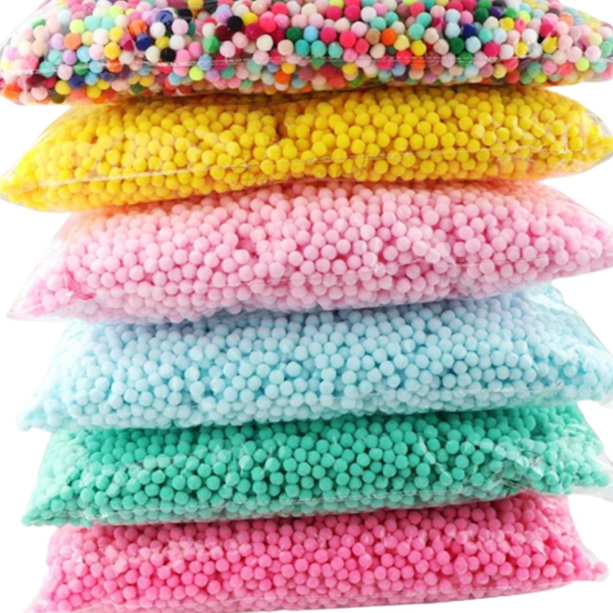 100g Pompoms 10mm Soft Fluffy Plush Balls Crafts Toys DIY Christmas Mixed - Yellow - Asia Sell