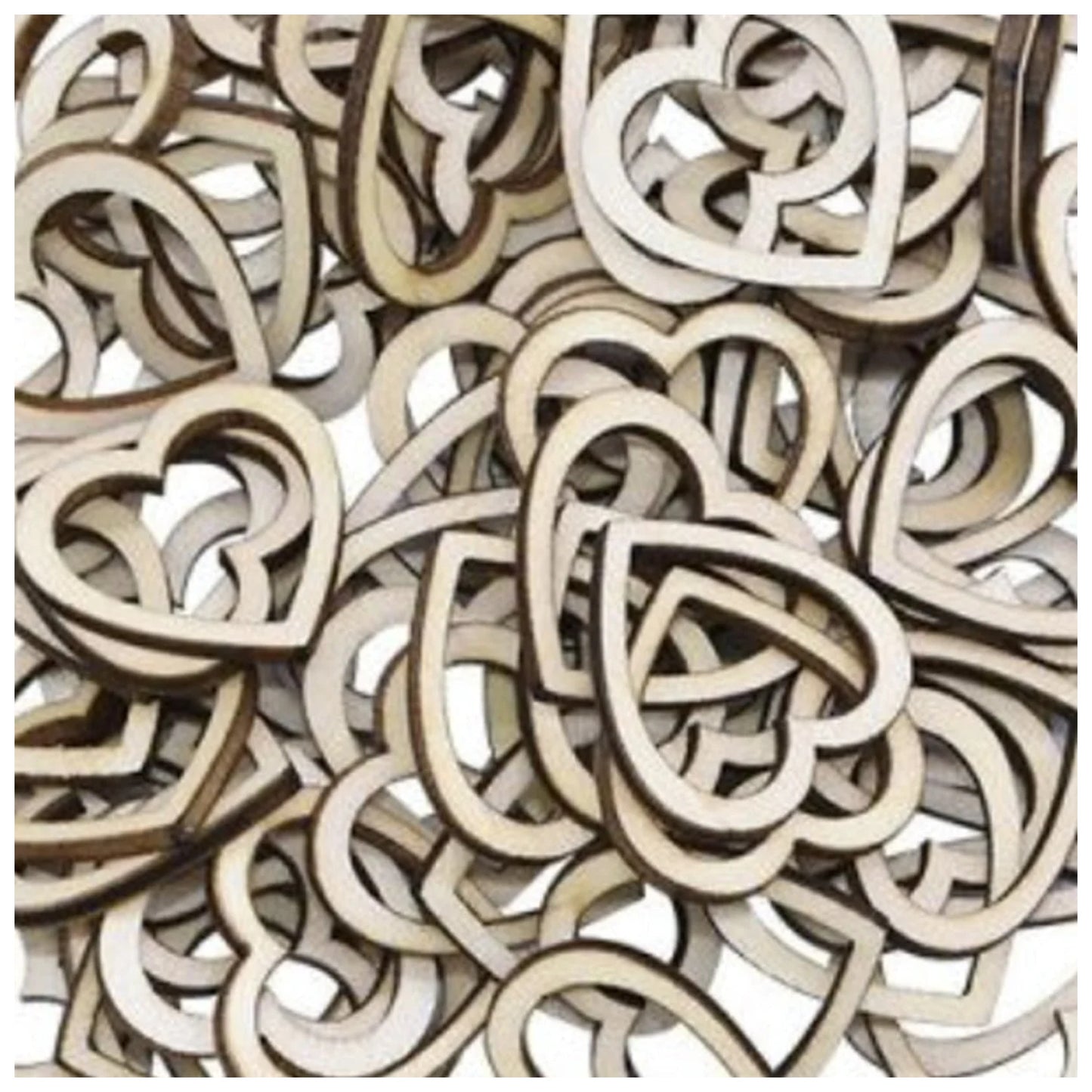 100pcs 10-30mm Wooden Pieces Wood Love Heart Confetti Table Decoration Wedding Table Scatter - 30mm - Asia Sell