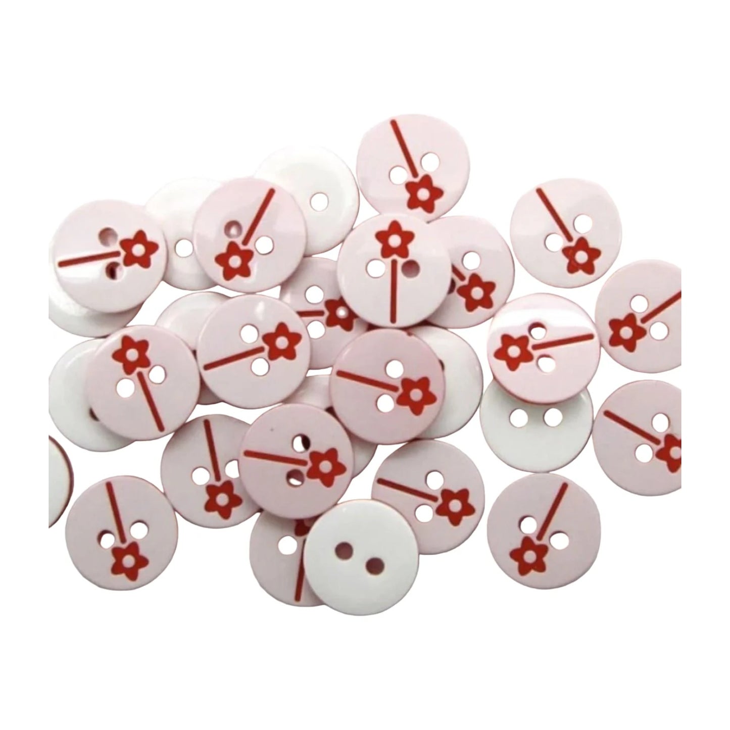 100pcs 12.5mm 2 Holes Mixed Round Flower Resin Buttons For Clothes Crafts Sewing Scrapbooking - - Asia Sell