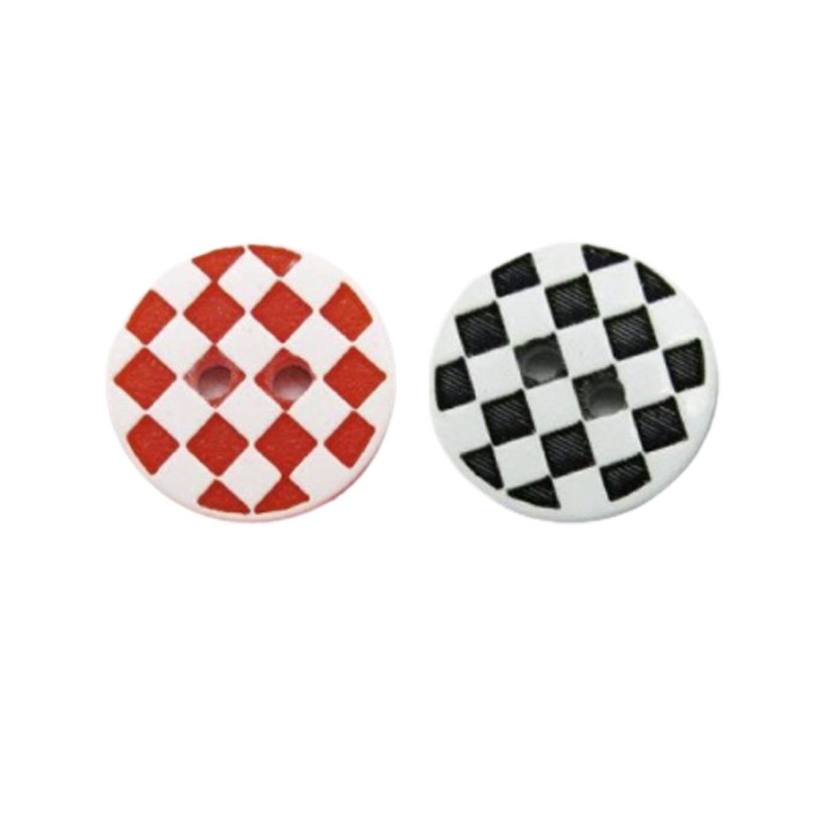 100pcs 12.5mm 2/4 Hole Buttons Mixed Colour Children's Clothing Sewing - Black Chequered - Asia Sell