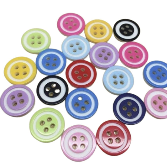 100pcs 12.5mm 4 Hole Buttons Mixed Colour Children's Clothing Sewing - Asia Sell