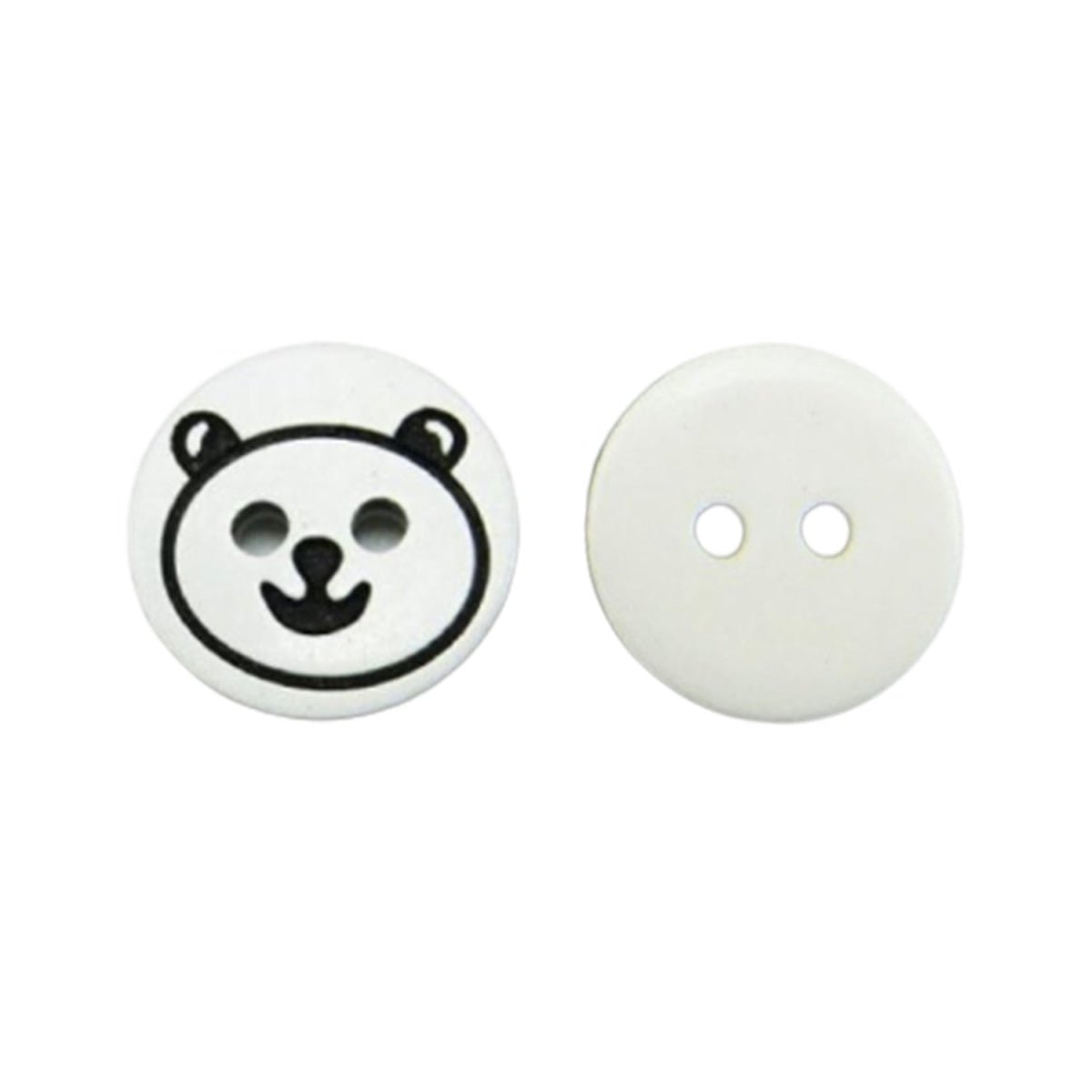 100pcs 12.5mm Black Bear Pattern Buttons Sewing Resin Button For Kids Clothes Decorative Handicrafts DIY - Red - Asia Sell