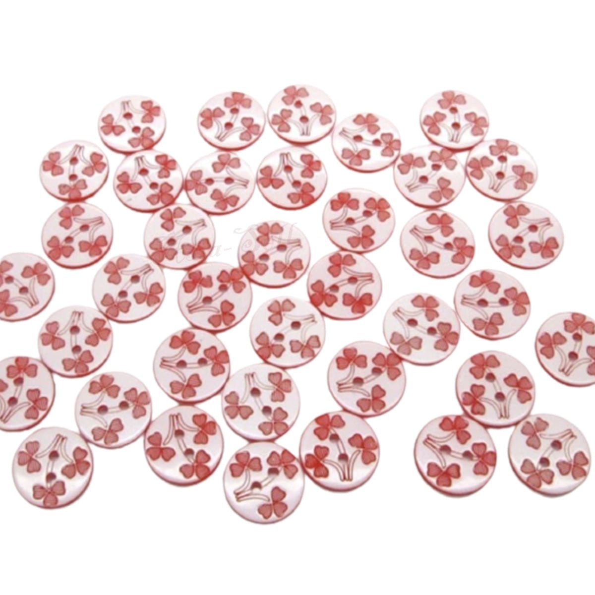 100pcs 12.5mm Black Red Flower Resin Apparel Sewing Buttons For Kids Clothes Scrapbooking Decorative - Red - Asia Sell