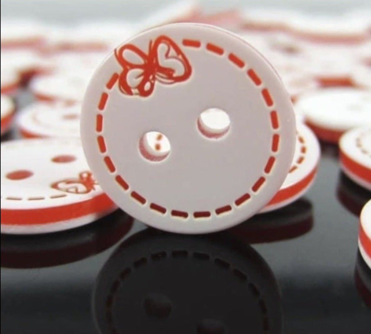 100pcs 12.5mm Butterfly 2 Holes Mixed Round Bowknot Resin Buttons For Clothes Crafts Sewing Scrapbooking - - Asia Sell