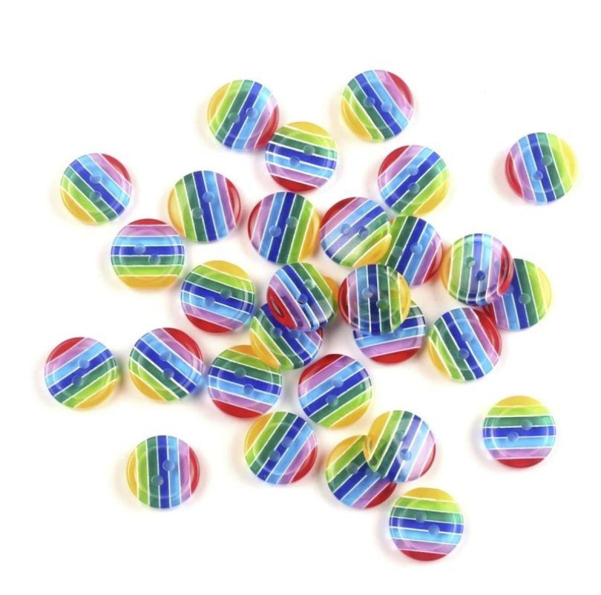 100pcs 12.5mm Mixed Resin Round Stripe Sewing Buttons For Cloth Needlework Flatback Scrapbooking Crafts - Opaque - Asia Sell