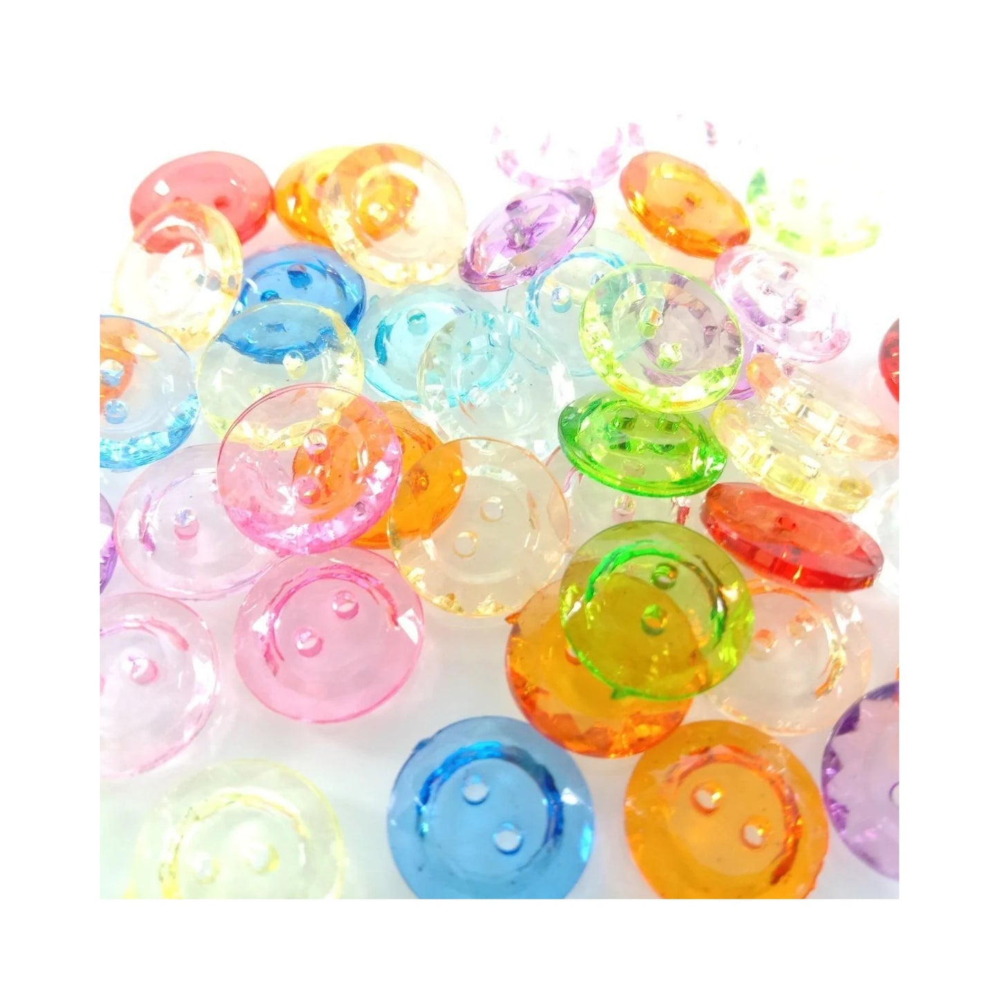 100pcs 12mm 2 Holes Mixed Round Resin Buttons For Clothes Crafts Sewing - - Asia Sell