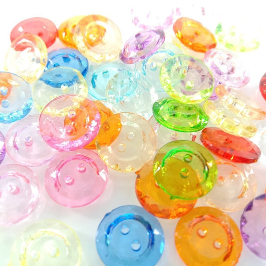 100pcs 12mm Mixed Colours 2 Holes Acrylic Buttons Apparel Sewing Accessories DIY - Asia Sell