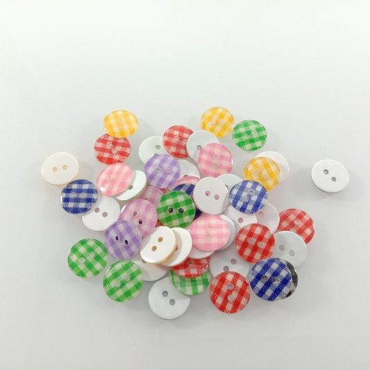 100pcs 12mm Mixed Lattice Resin Buttons Shirt Apparel Sewing Accessories DIY Scrapbooking - Asia Sell