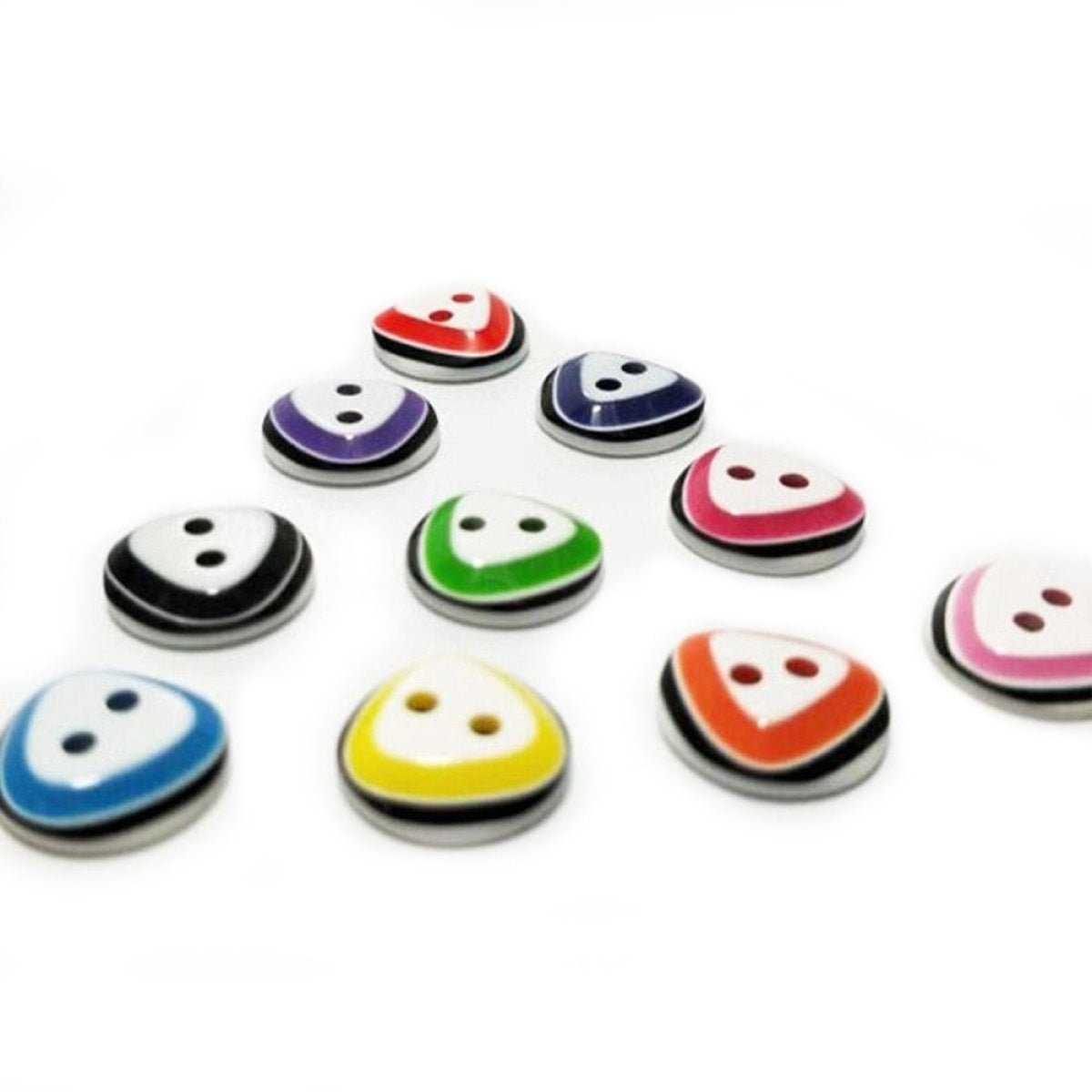 100pcs 12mm Triangular Shape 2 Hole Buttons Mixed Colour Children's Clothing Sewing Triangle - Asia Sell