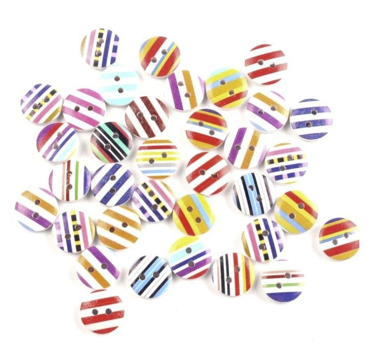 100pcs 13mm Mixed Round Stripe Wooden Sewing Buttons For Clothes Crafts - Asia Sell