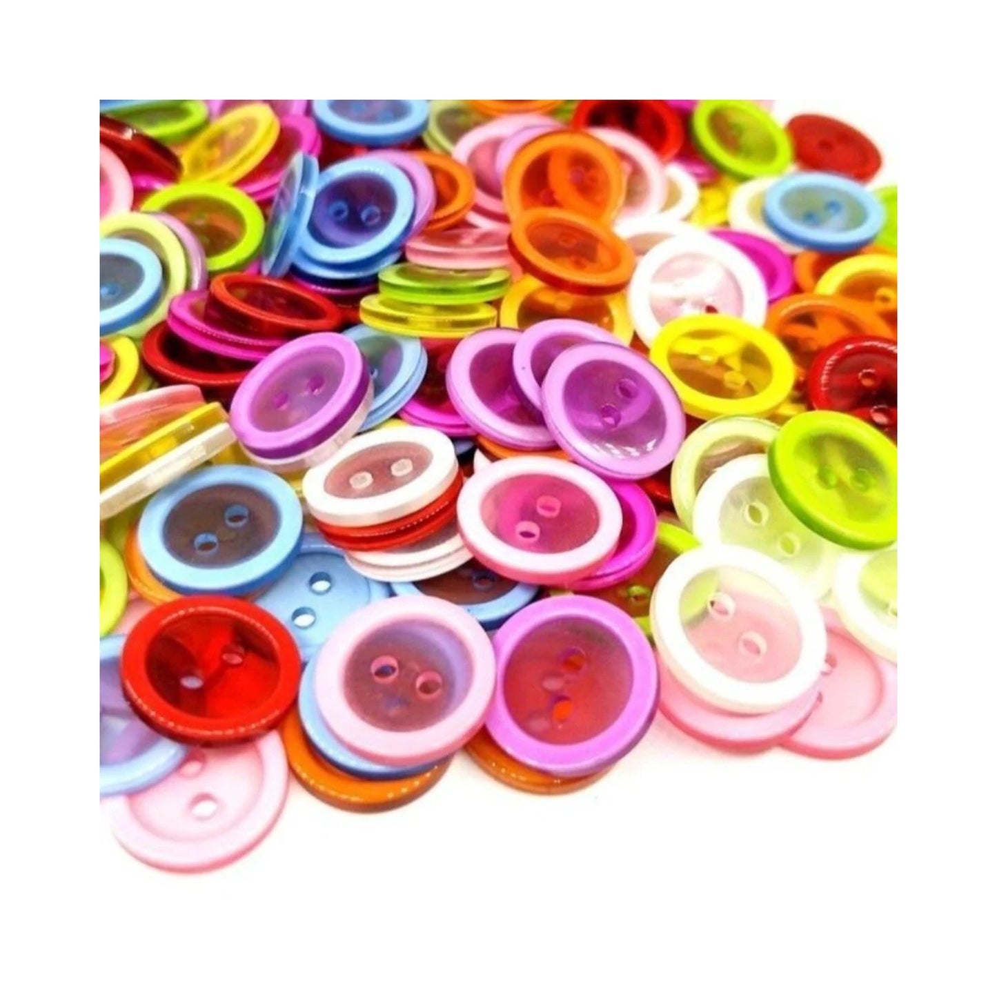 100pcs 15mm Round 2 Hole Resin Buttons Flatback Children's Clothing Sewing - - Asia Sell