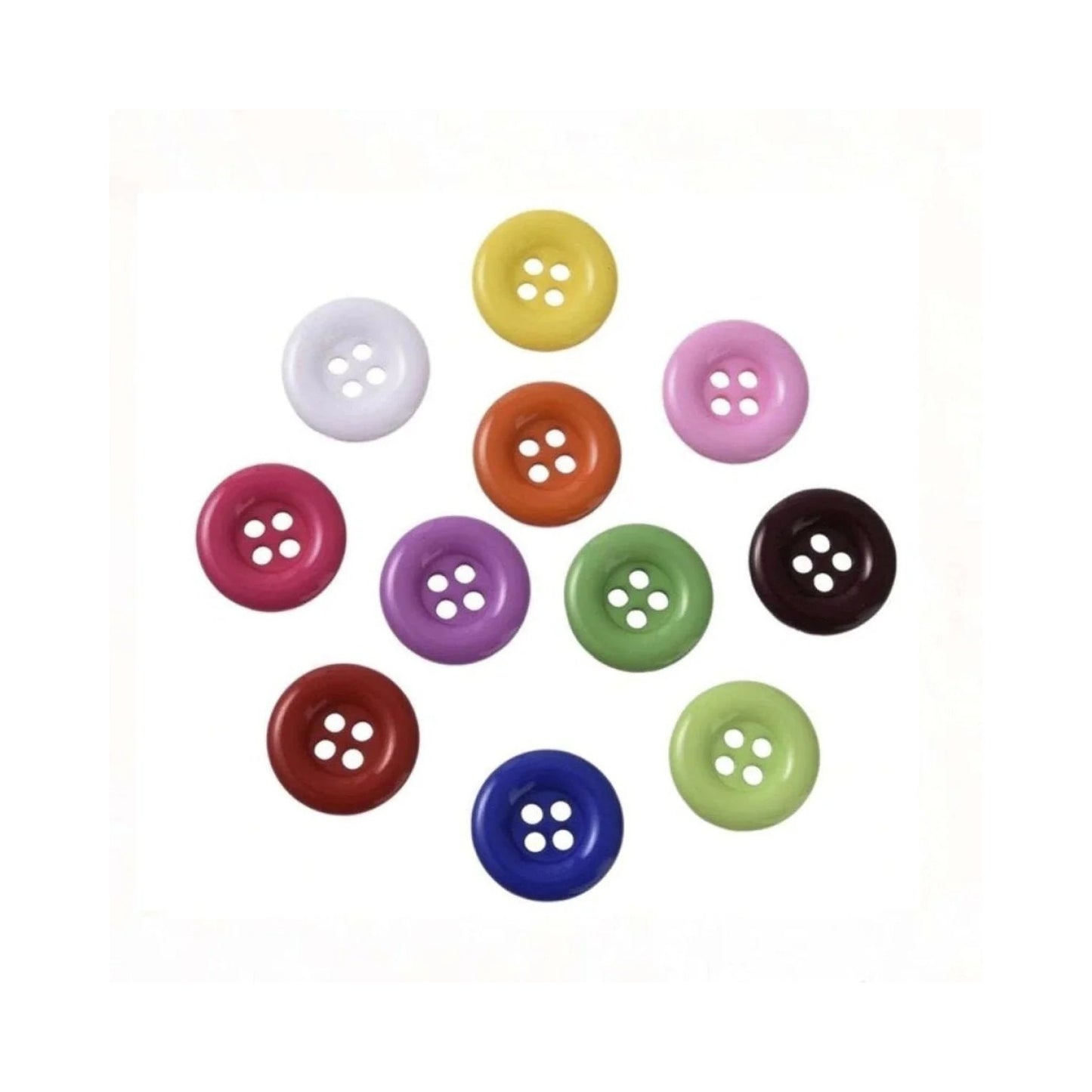 100pcs 18mm 4 Hole Buttons Round Resin Sewing Colourful Button DIY - - Asia Sell