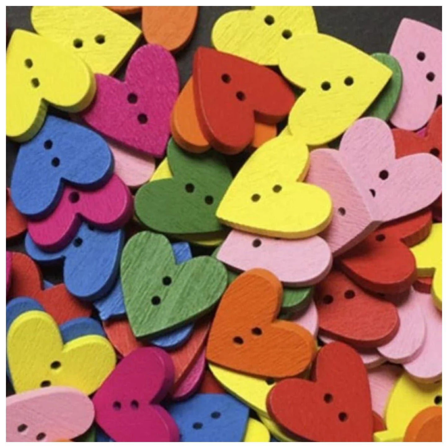 100pcs 18mm Mixed Multicoloured Wooden Heart Buttons Wood Sewing Buttons For Kids Clothes Scrapbooking DIY - - Asia Sell