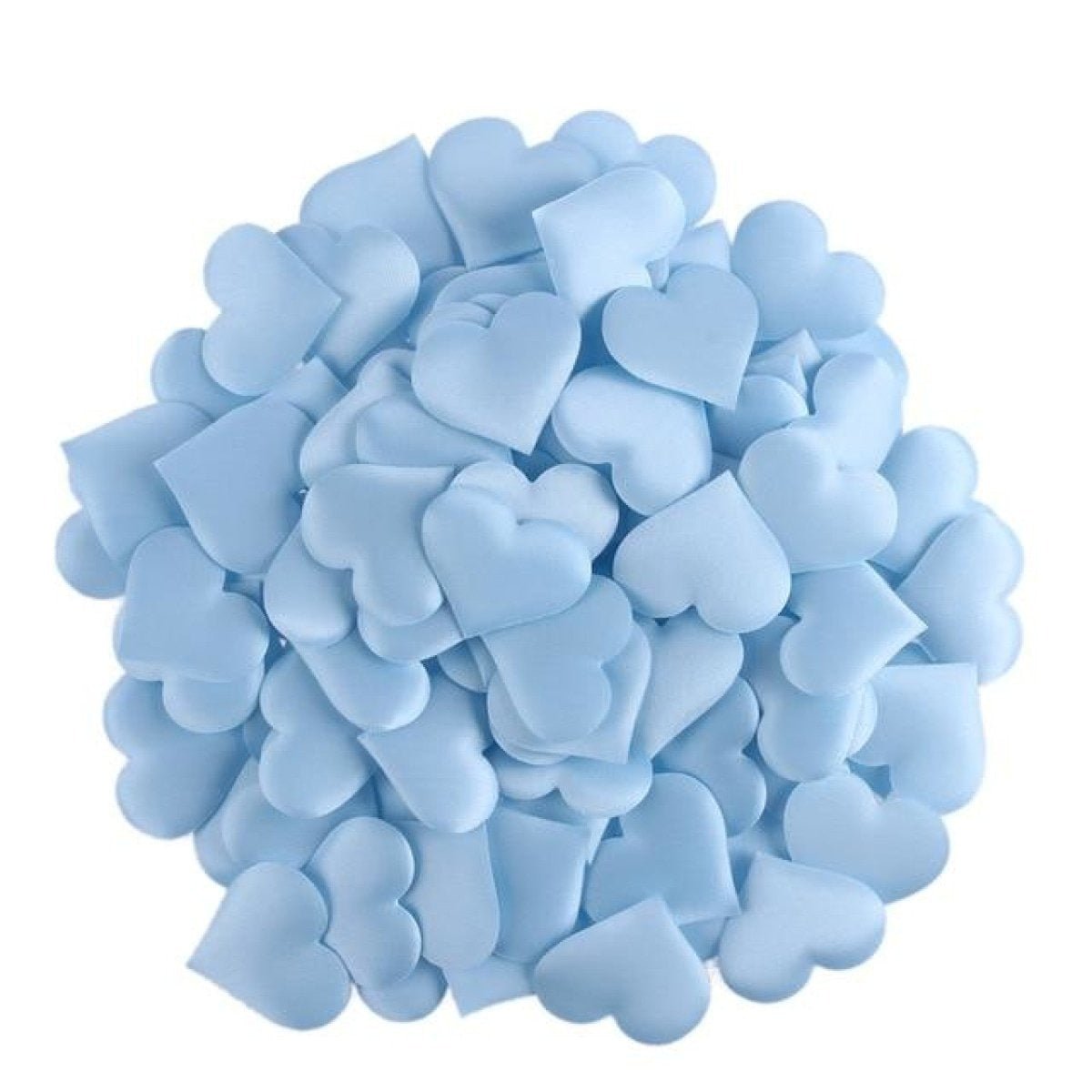 100pcs 2.0cm-3.5cm Fabric Love Heart Shape Petals For Wedding Table Decorations Confetti - Blue 2cm - Asia Sell