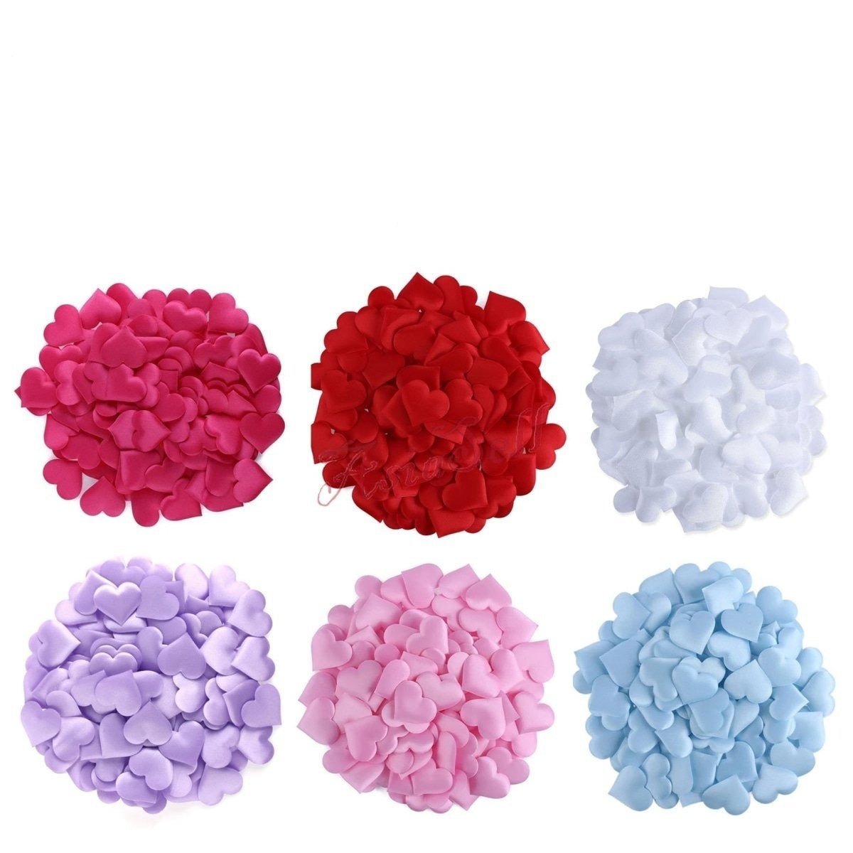 100pcs 2.0cm-3.5cm Fabric Love Heart Shape Petals For Wedding Table Decorations Confetti - Blue 2cm - Asia Sell